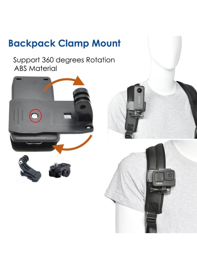 KISSUN Action Camera Accessory Kit Chest Strap Mount Head Mount Wrist Strap Backpack Clip Mount for Insta360 One X3/ One X2/Insta360 One RS/Go2,GoPro Hero 11/ Hero 9/ Hero 8 - Image 5